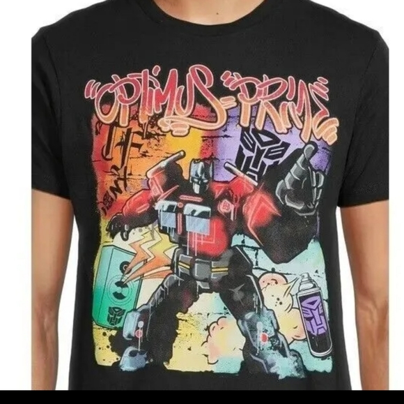 Transformers Optimus Prime Black With Colorful Graphic T-shirt Size Small NWT - Picture 9 of 10